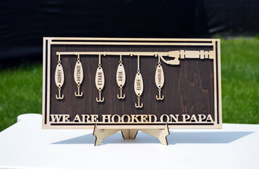 We Are Hooked On Papa Personalized Sign
